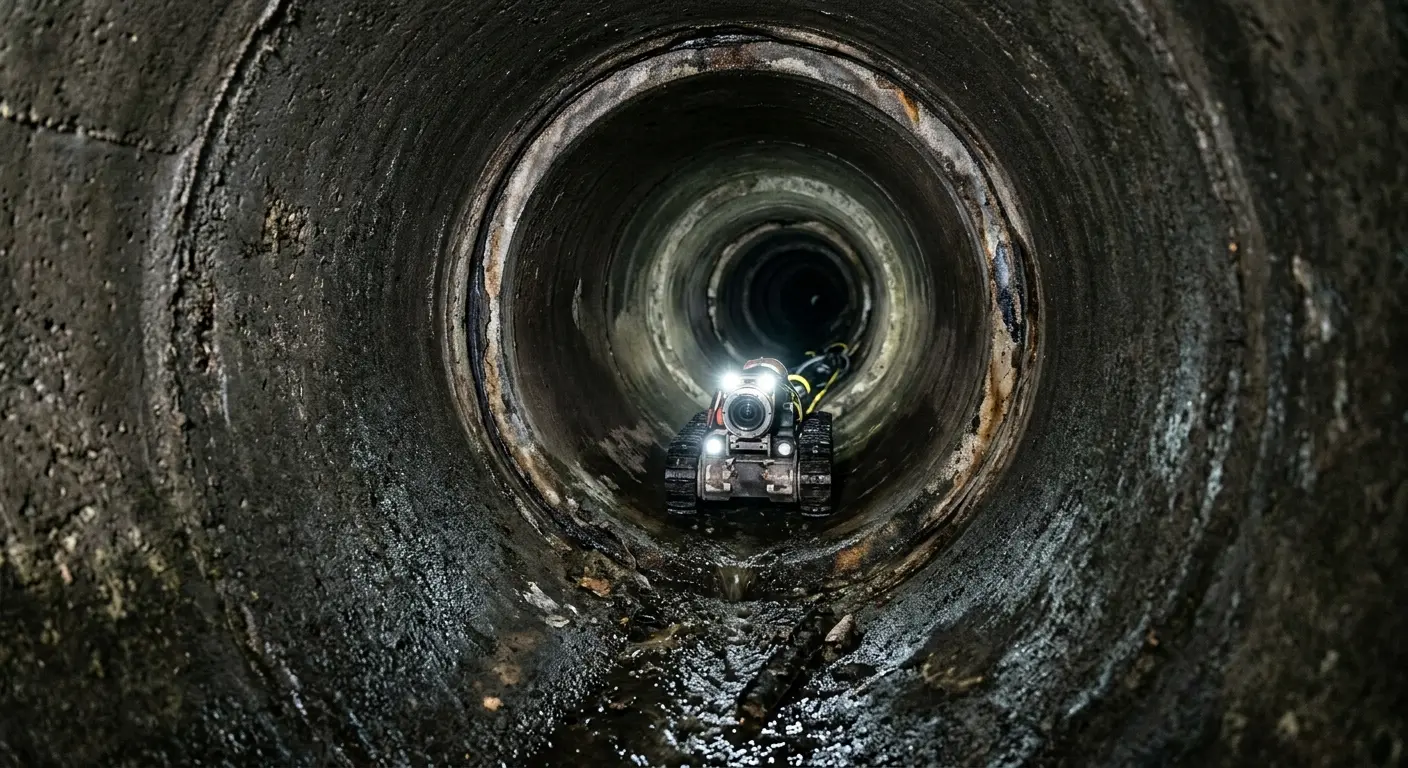 Robotic sewer camera inspecting pipe interior for Drain Snake Service in Fortuna Foothills
